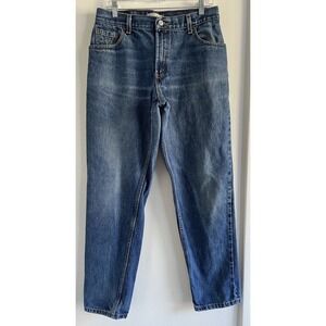 Levi's 550 Tapered Denim Jeans Women's Size 12 Medium Wash Levi's Button Logo